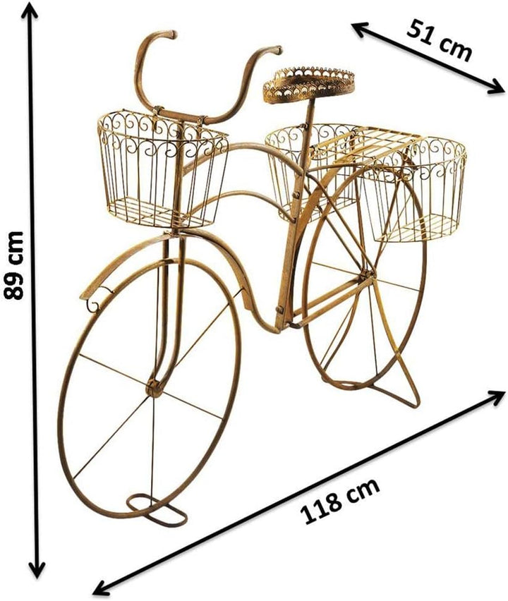 Kobolo Deko-Fahrrad aus naturgerostetem Metall in der Farbe Braun zum Bepflanzen
