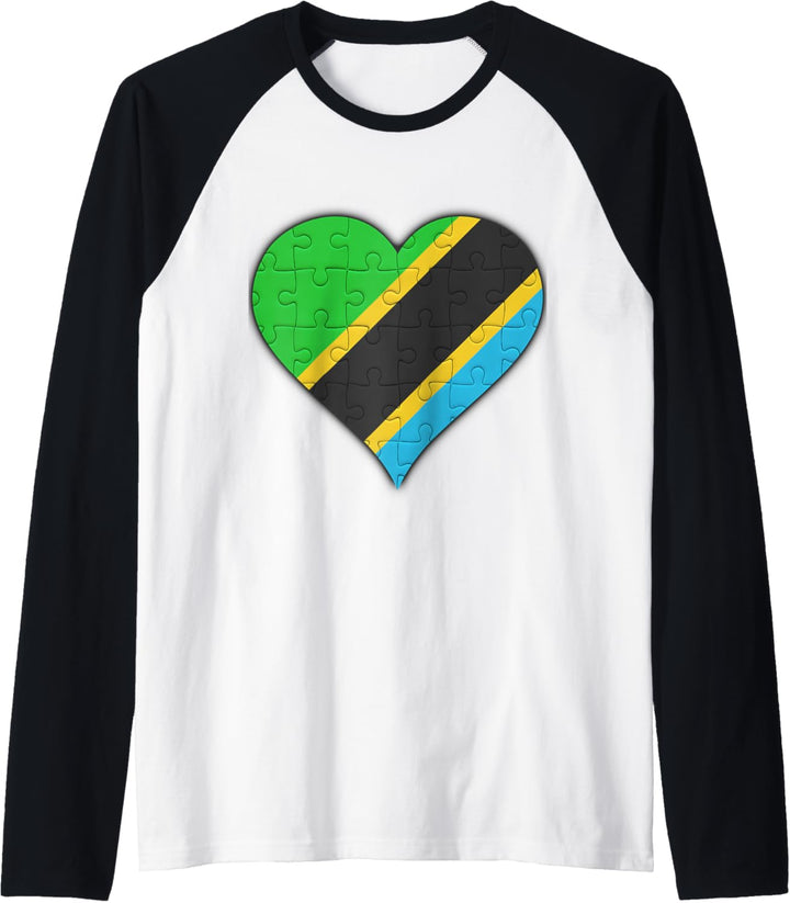 Tansania Tansanische Flagge Herz Raglan