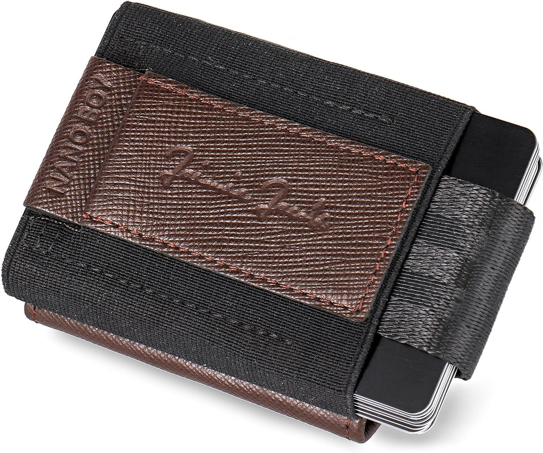 Jaimie Jacobs Minimalist Wallet Nano Boy Pocket Mini Geldbörse aus Textil mit Zugband schmaler Karte