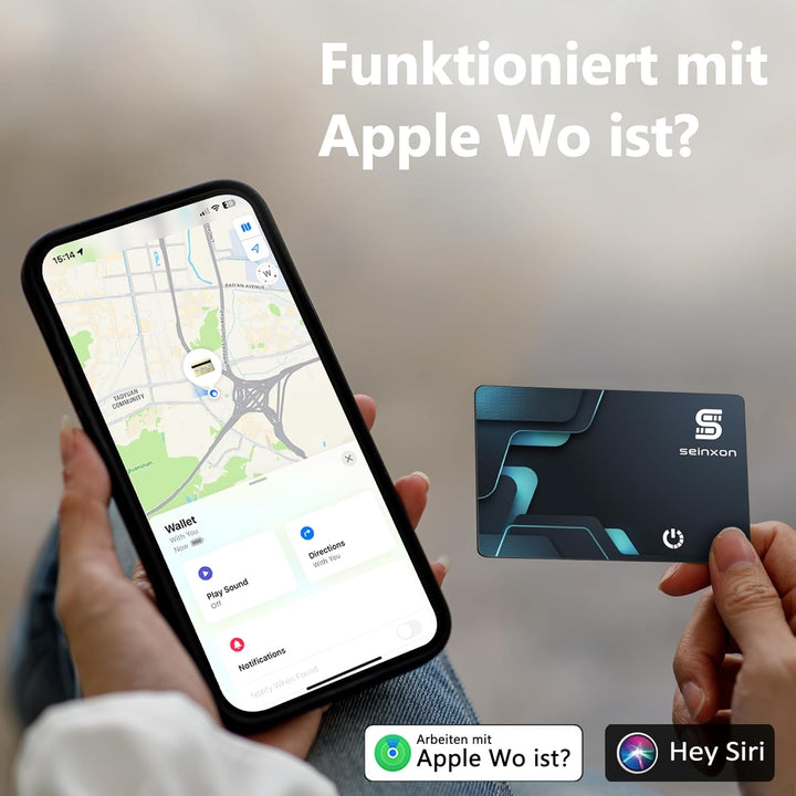 Brieftaschen-Finder, RFID-blockierende Karte, wiederaufladbar, IP68, Artikel-Tracker, funktioniert m
