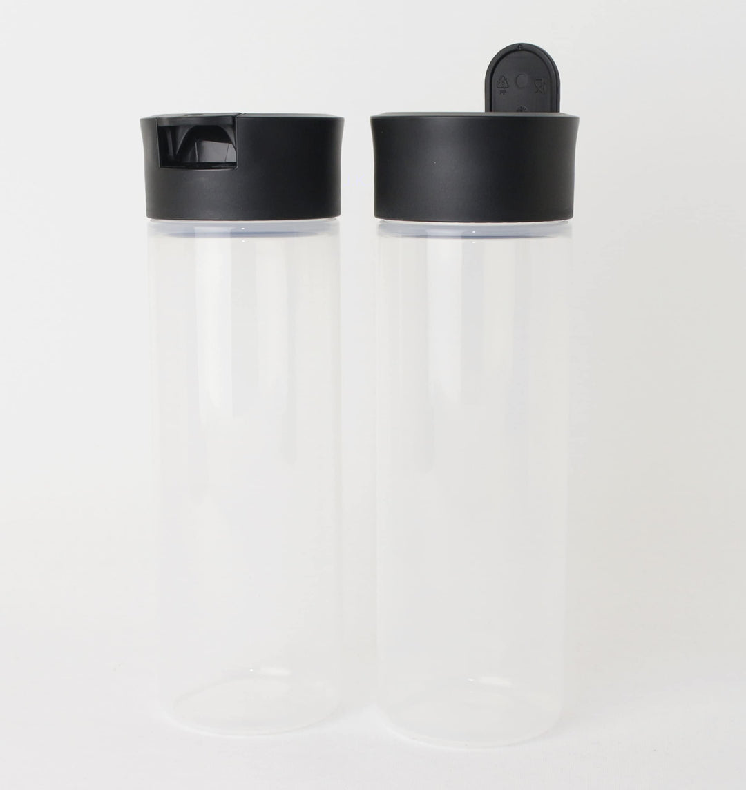 TUPPERWARE Quetschflaschen Öl/Essig Ausgiesser 2X 360ml Schwarz/Transparent + Kugelschreiber metalli
