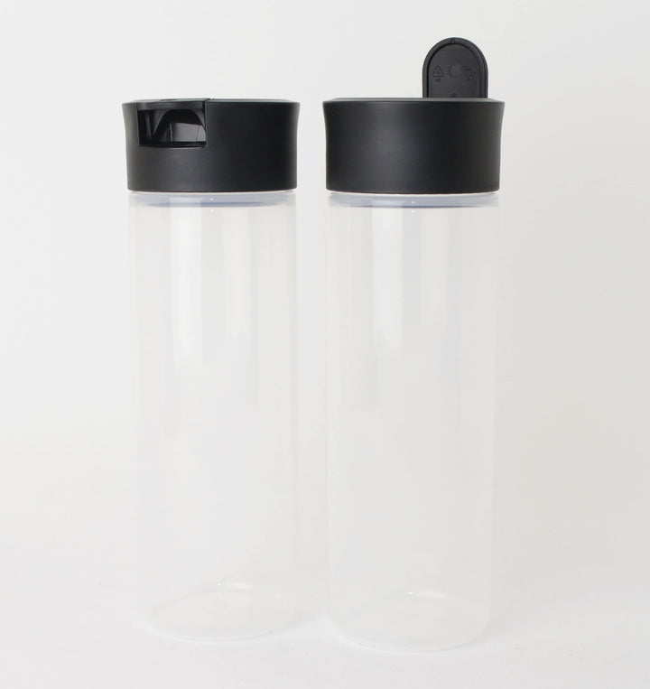 TUPPERWARE Quetschflaschen Öl/Essig Ausgiesser 2X 360ml Schwarz/Transparent + Kugelschreiber metalli