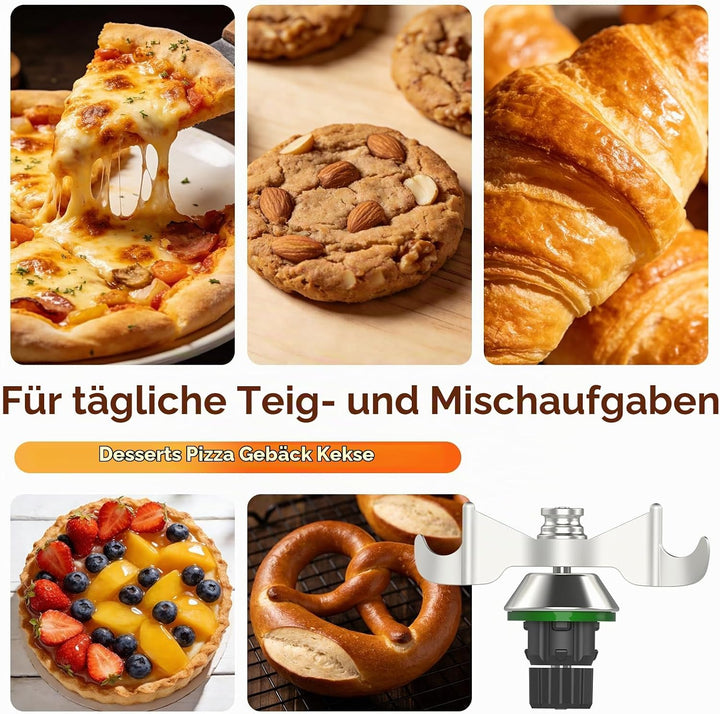 Teigmesser für Thermomix TM7 TM6 TM5, Edelstahl Teigmischmesser, Mixmesser Ersatz Zubehör für Thermo