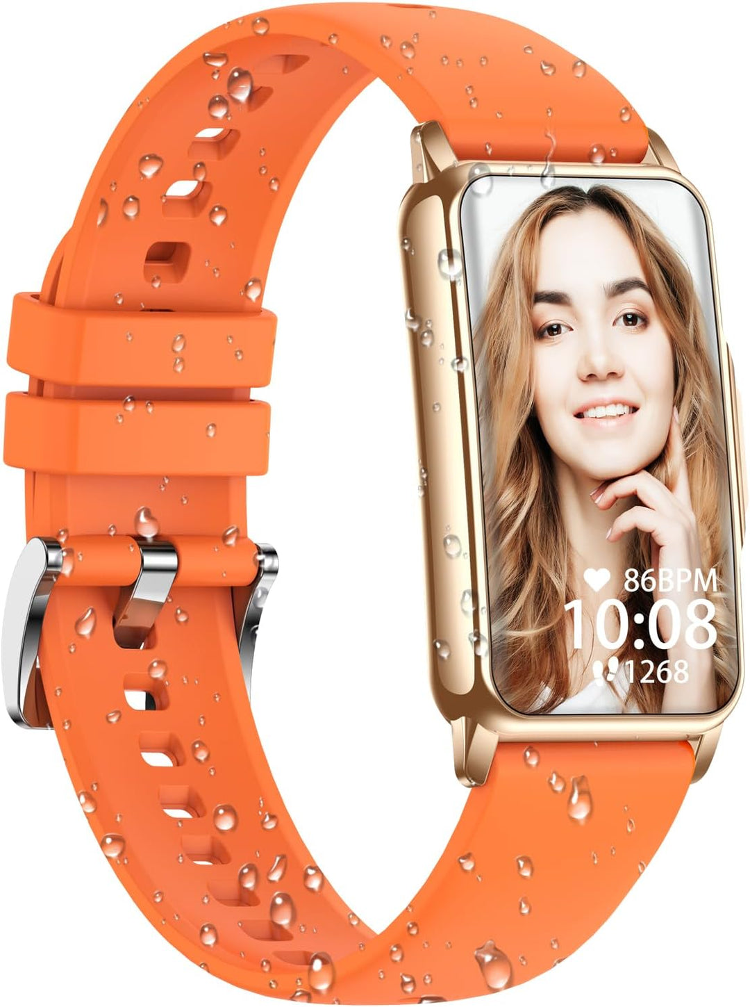 Smartwatch Damen, Schrittzähler Uhr IP68 Wasserdicht Fitness Tracker mit 123 Sportmodi, Fitnessuhr D