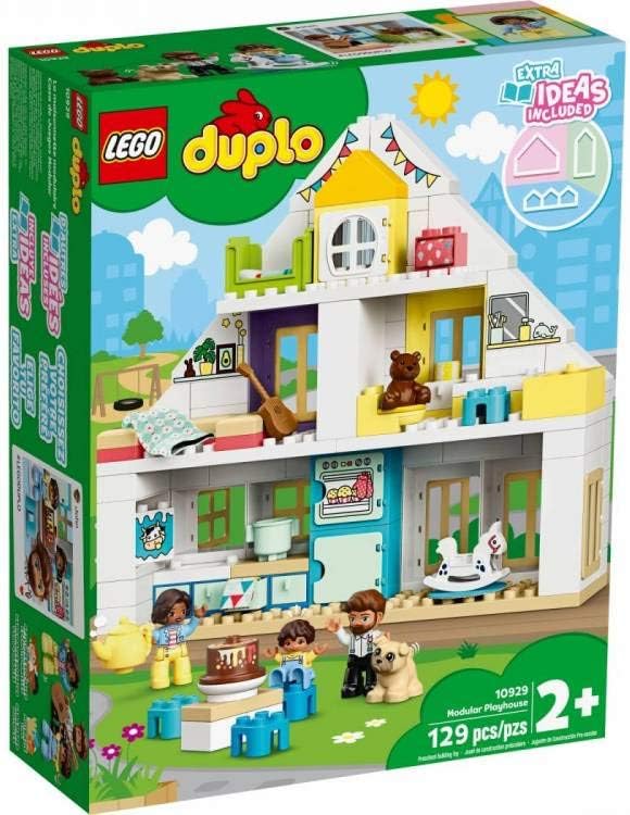 LEGO DUPLO Town Modular Playhouse 10929 Dollhouse with Furniture and a Family, Great Educational Toy
