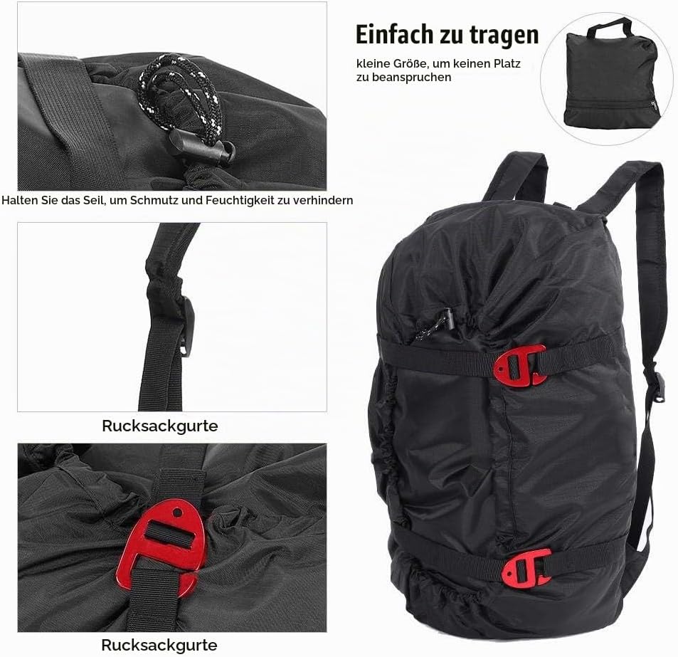 MAGT Kletterseil-Tasche, Climbing Gear Bag for Bergsteigen Eisklettern Oxford Rucksack mit Seil-Matt