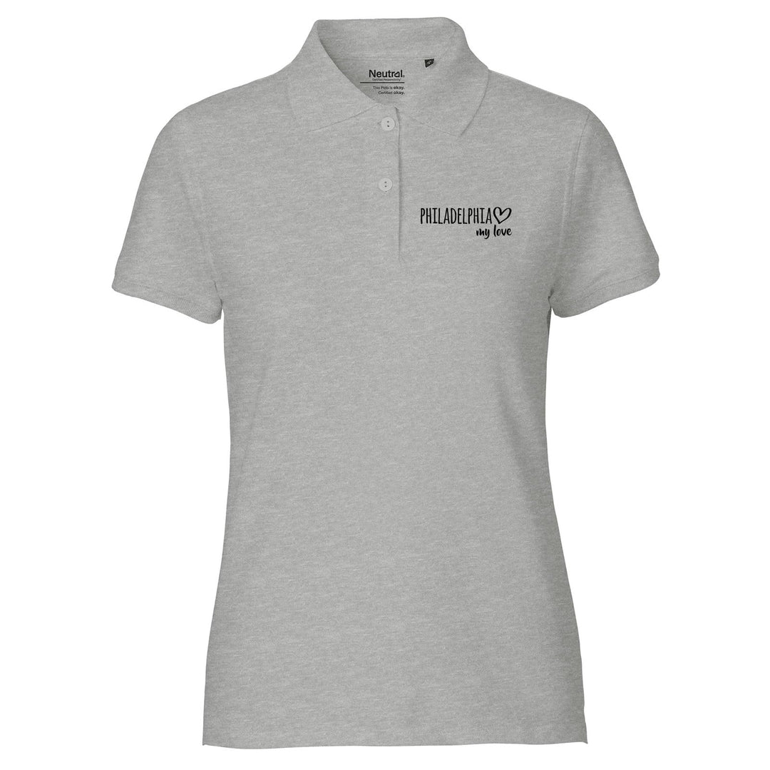 huuraa Damen Polo Shirt Philadelphia My Love Geschenk Oberteil Grösse XS-XXL Bio Baumwolle Fairtrade