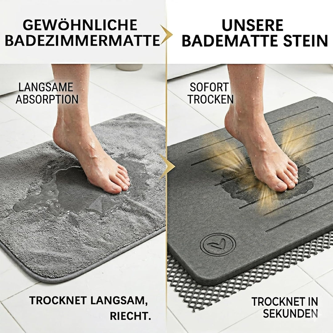 Amilutuo Badematte Stein, Diatomite Stone Bath Mat, rutschfeste Stein Badematte, Badematte Stein Sch