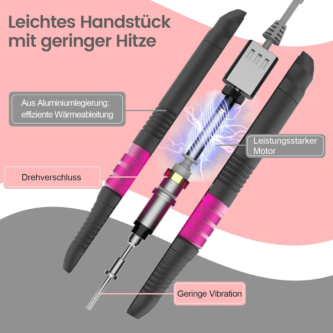 Elektrische Nagelfräser für Gelnägel, 35000 U/Min Wiederaufladbare Nagelfeile für Acrylnägel, Kallus