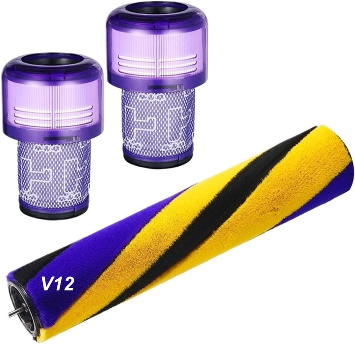 V12 Zubehör Set für Dyson V12 Detect Slim Absolute Filter HEPA & Fluffy Bürstenwalze, Ersatzteile fü