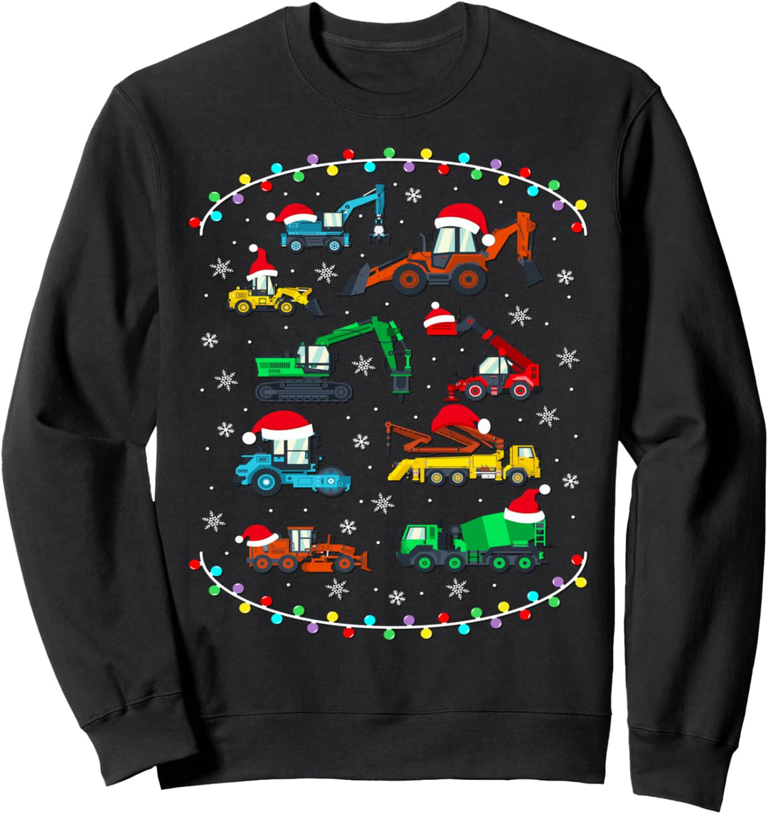 Frohe Weihnachten Lustig Baufahrzeuge Bagger Weihnachtspulli Sweatshirt