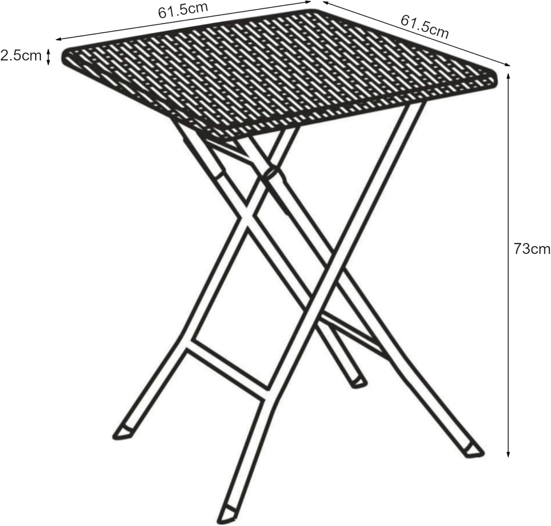 [en.casa] Klapptisch Mark Gartentisch Campingtisch klappbar 61,5 x 61,5 x 73 cm quadratisch Picknick
