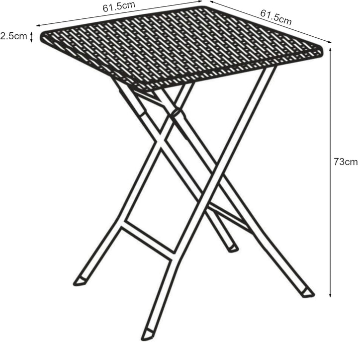 [en.casa] Klapptisch Mark Gartentisch Campingtisch klappbar 61,5 x 61,5 x 73 cm quadratisch Picknick