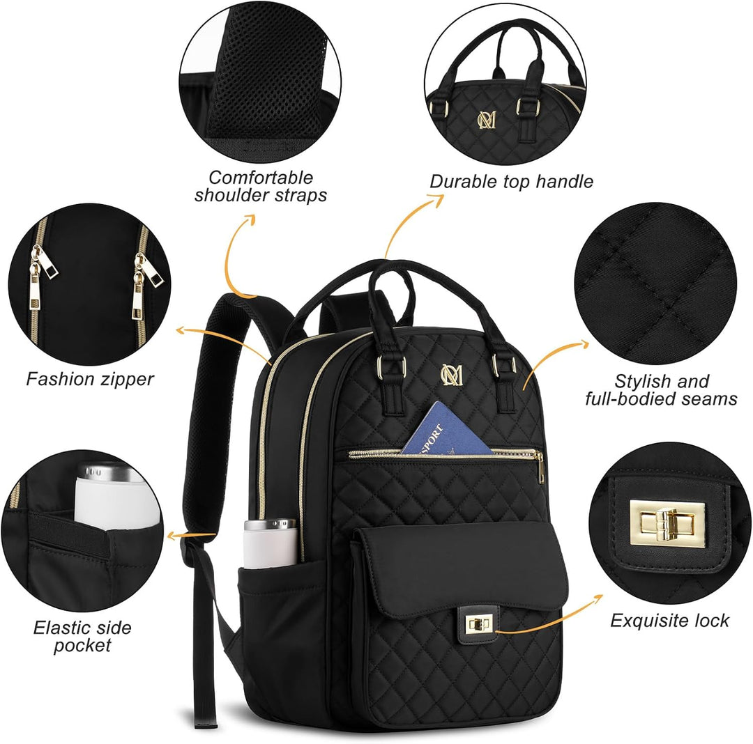 Rucksack Damen Laptoptasche 15,6 Zoll,Schulrucksack Mädchen Teenager Schultasche für Uni Studium,Arb