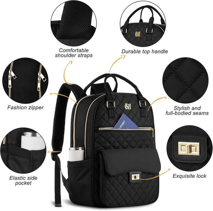 Rucksack Damen Laptoptasche 15,6 Zoll,Schulrucksack Mädchen Teenager Schultasche für Uni Studium,Arb