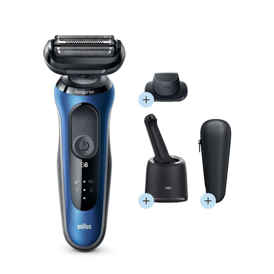 Braun Series 6 60-B7200cc+CCR Foil shaver Trimmer Black Blue