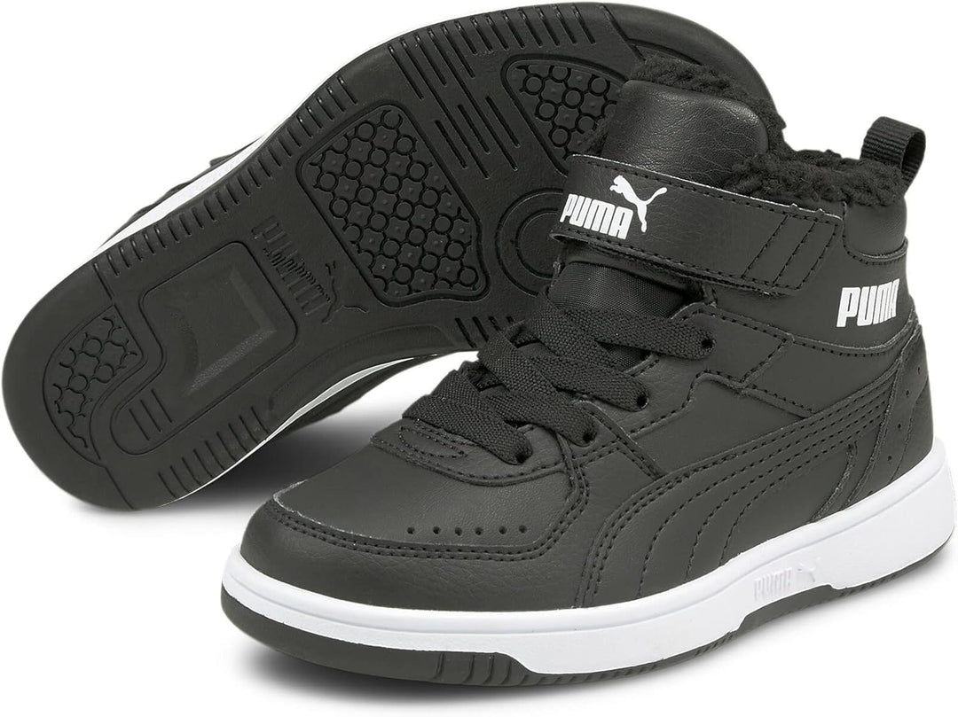 PUMA Mädchen Rebound Joy Fur Ps Sneaker, Puma Black Puma White