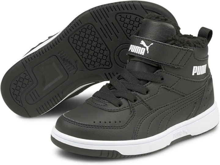 PUMA Mädchen Rebound Joy Fur Ps Sneaker, Puma Black Puma White