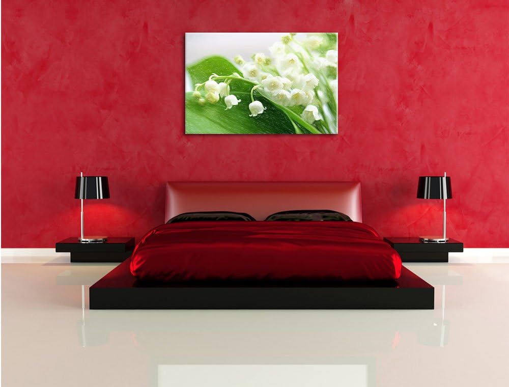 Pixxprint Maiglöckchen Ostern als Leinwandbild/Grösse: 100x70 cm/Wandbild/Kunstdruck/fertig bespannt