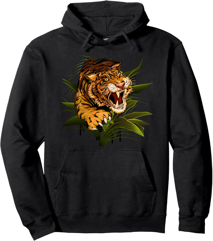 Tiger Japanese Art Tiger im Dschungel Geschenk Pullover Hoodie