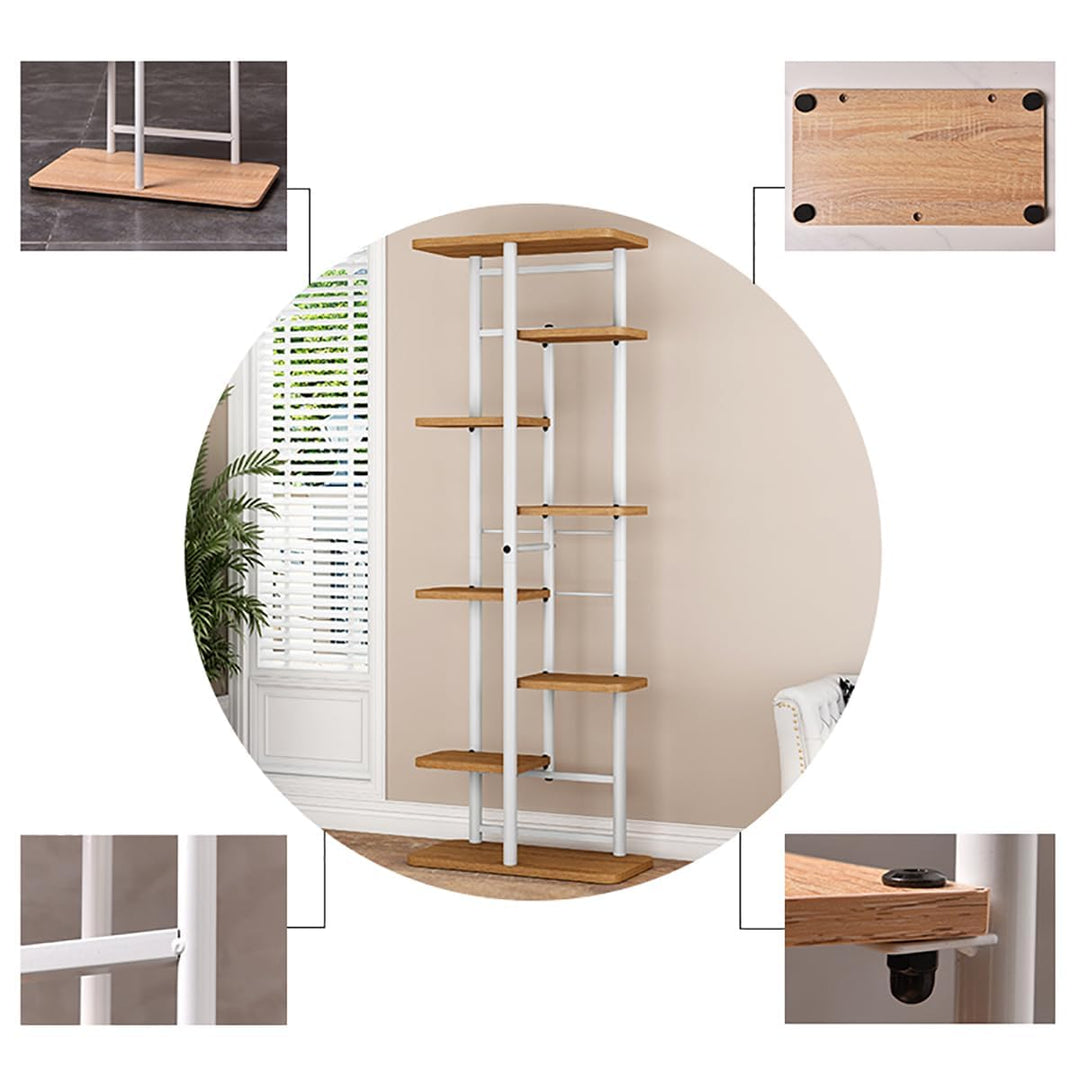 Garvee Stabiles Eck-Pflanzenregal aus Metall und Holz – 8 Ebenen für 9 Blumentöpfe, Indoor & Outdoor