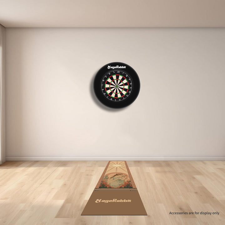 DartMatte 65x295cm,Dartteppich mit Abwurflinie,rutschfeste Teppichmatte für Boden und Dartspitzen Sc