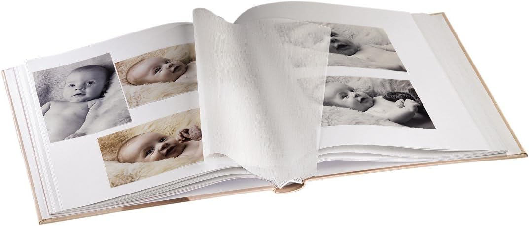 Hama Babyalbum Baby Feel (Fotoalbum mit 60 Seiten für 300 Fotos, Album Format 29 x 32 cm) sand & Fot