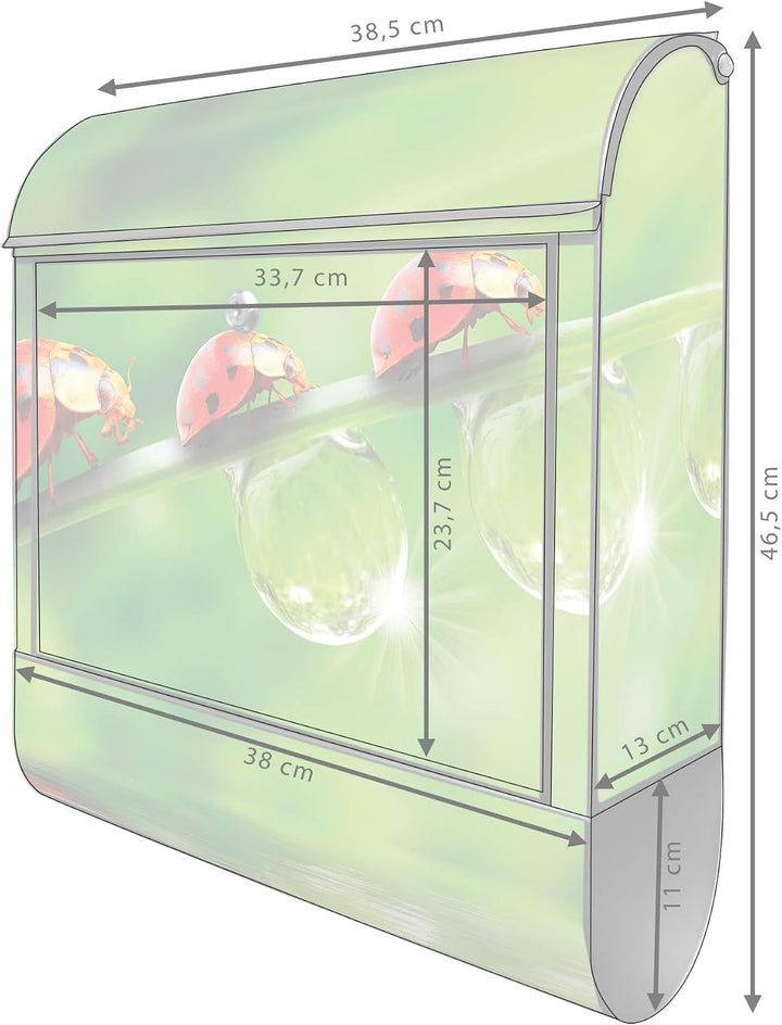 banjado® Design Briefkasten mit Motiv Für Jeden Einen 39x47x14cm &amp; 2 Schlüssel - Briefkasten Stahl s