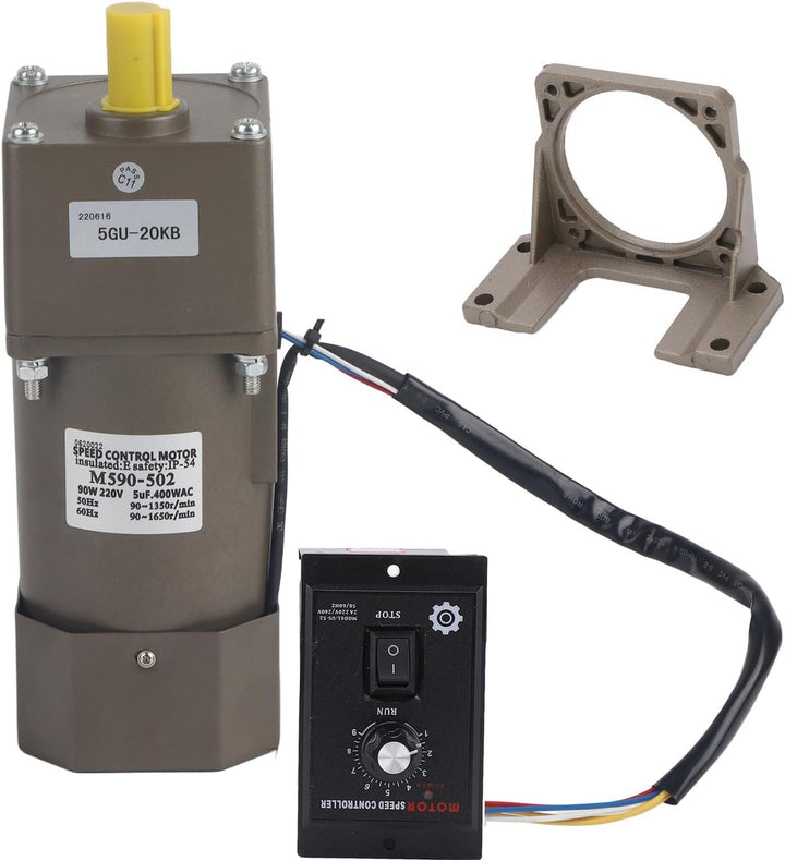 AC 220V 90W Motor mit einstellbarer Drehzahl Stufenlos regelbarer Frequenzumrichtermotor mit Getrieb