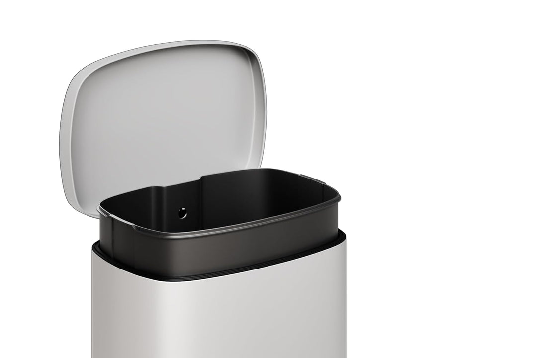 GarveeHome 50 Liter- und 10 Liter-Metallmülleimer-Set, rostfreier Küchen Mülleimer mit Deckel, pedal