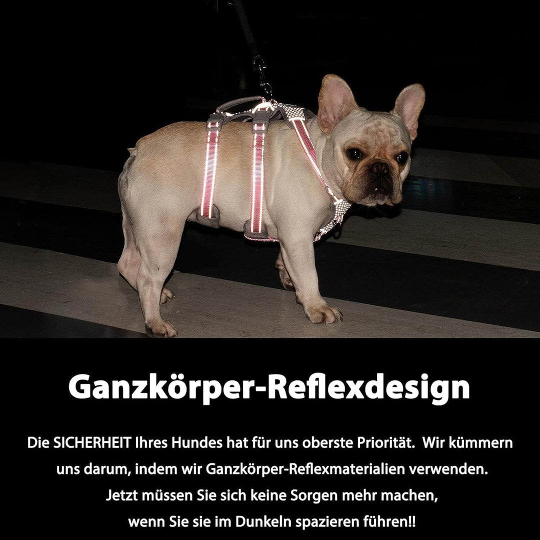 Huntboo Hunde Sicherheitsgeschirr,Hundegeschirr Ausbruchsicher, Hundegeschirr für Grosse Hunde No Pu