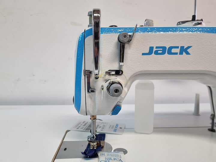 Konsew JACK A2 Industrienähmaschine mit automatischem Fadenabschneider aus Metall, Weiss, Blau