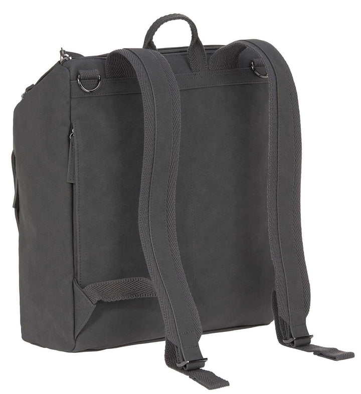 LÄSSIG Baby Wickelrucksack Wickeltasche mit Zubheör veganes Leder/Tender Backpack anthracite, Anthra