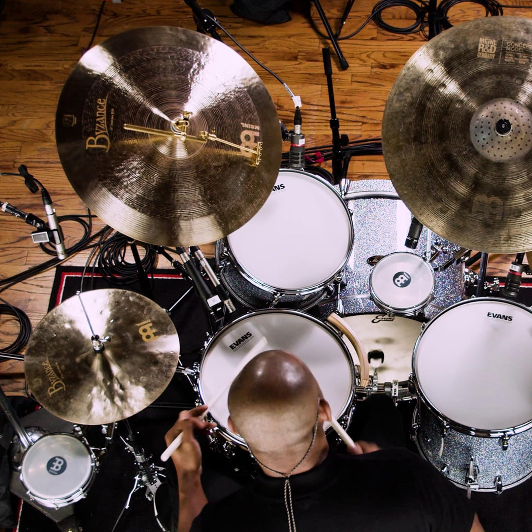 Meinl Cymbals Byzance Jazz Hihat Thin 14 Zoll (Video) Schlagzeug Becken – Paar – (35,56cm) B20 Bronz