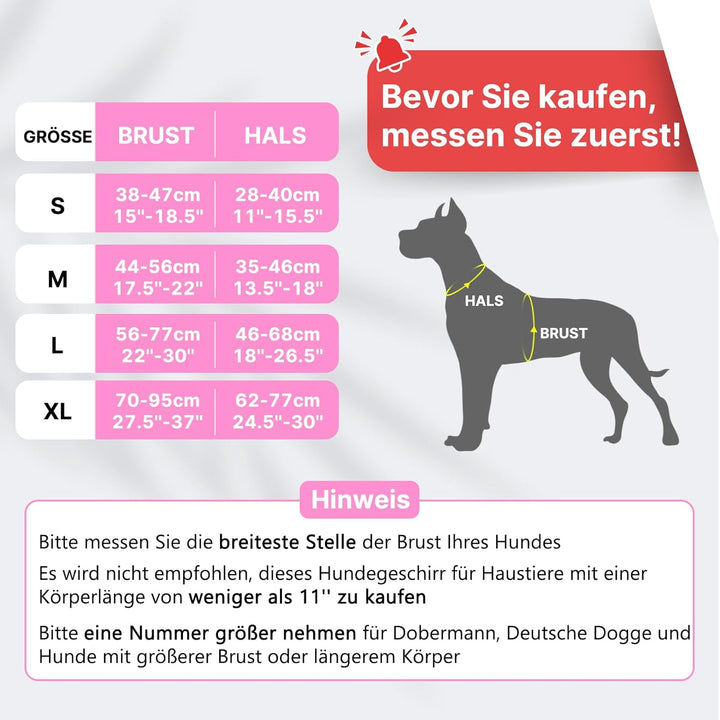 Demigreat Hundegeschirr Mittelgrosse Grosse Hunde, Anti Zug Hundegeschirr Gepolstert mit Griff, Atmu