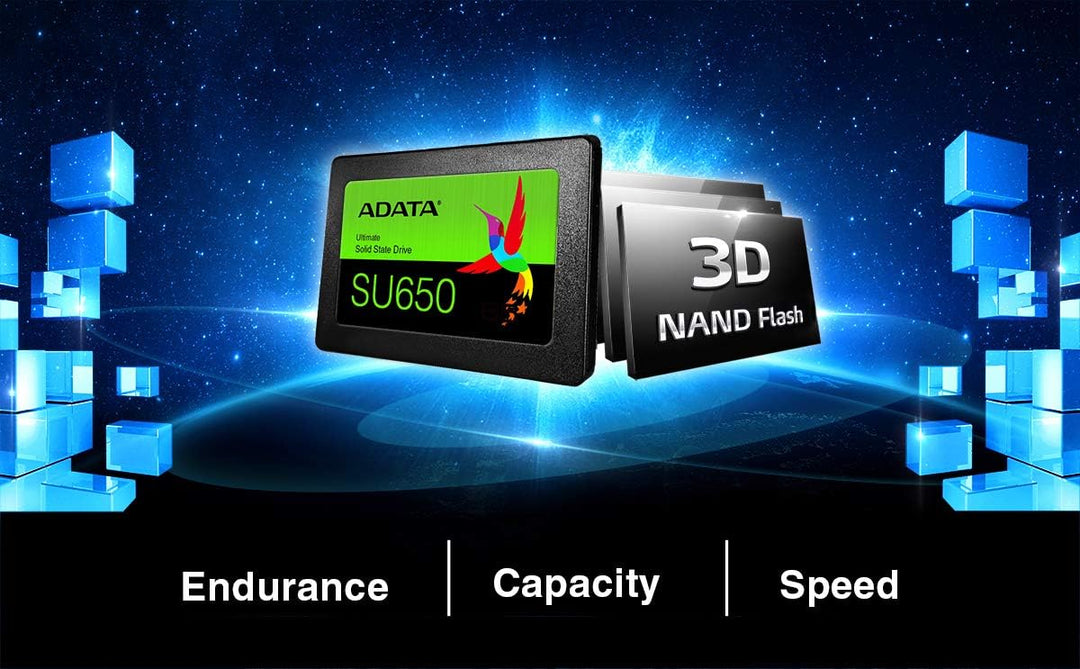 ADATA Ultimate SU650 Interne Solid State Drive 480 GB 3D-NAND SSD-Festplatte, schwarz 480GB