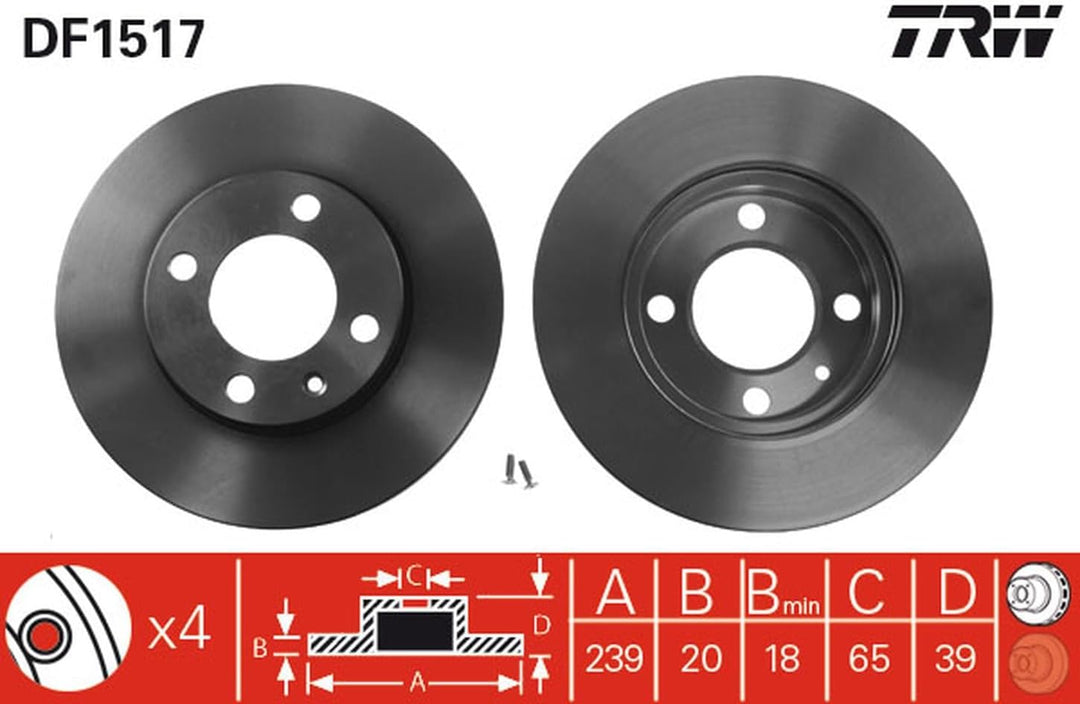 TRW DF1517 Bremsscheibe - (Paar)