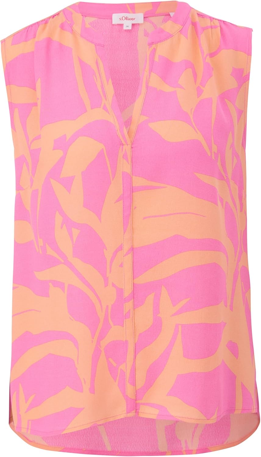 s.Oliver Viskosebluse mit Crêpestruktur 38 Orange 44a3, 38 Orange 44a3