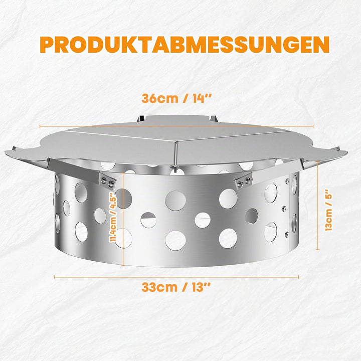 Onlyfire Rauchsatz für Weber Kugelgrill 57 cm, Kohlekorb mit abnehmbarem Diffusorplatte für direkte