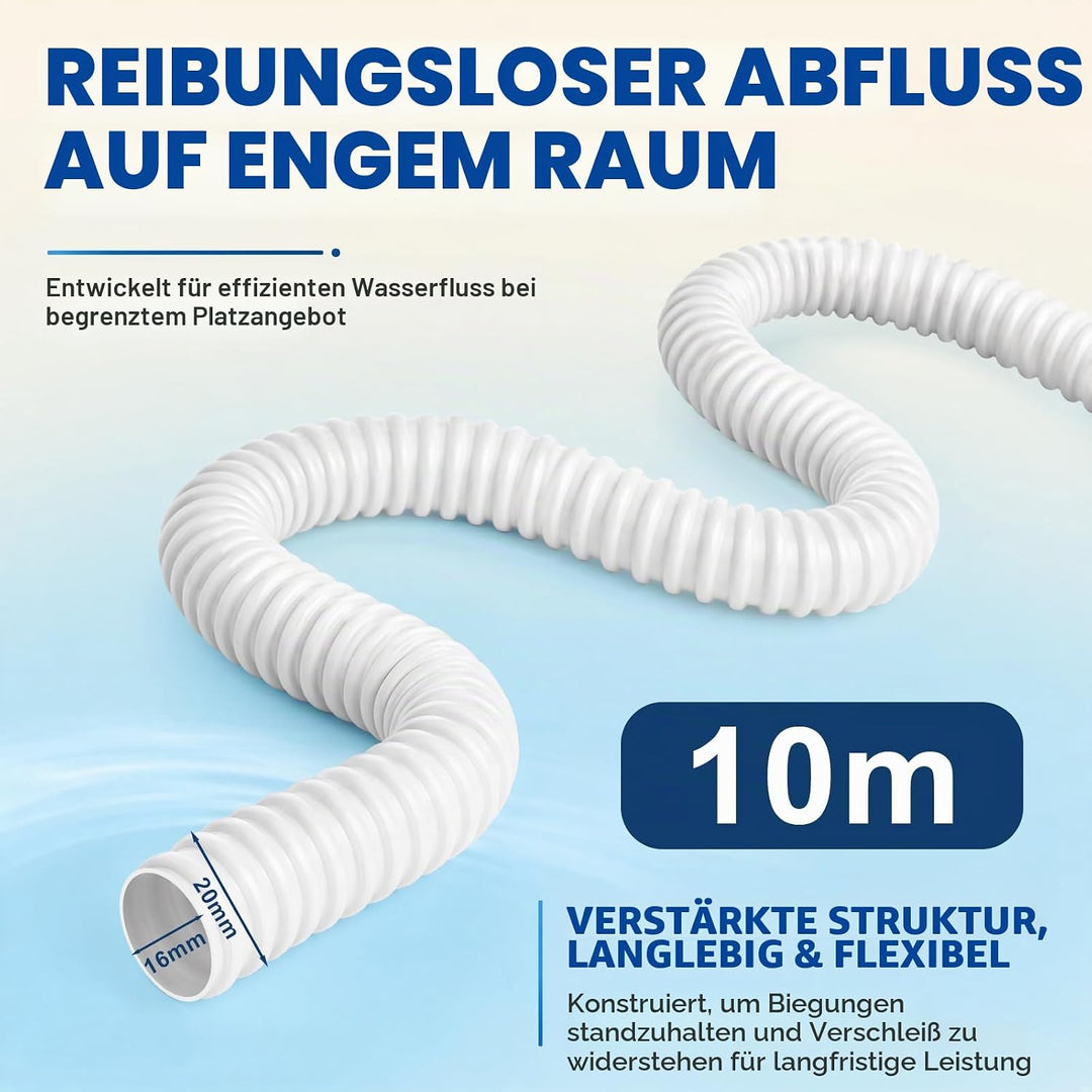 Kondensatschlauch Klimaanlage aus PVC, Kondensatschlauch Ø16mm-10m, UV-beständig Ablaufschlauch Klim