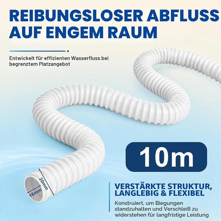Kondensatschlauch Klimaanlage aus PVC, Kondensatschlauch Ø16mm-10m, UV-beständig Ablaufschlauch Klim