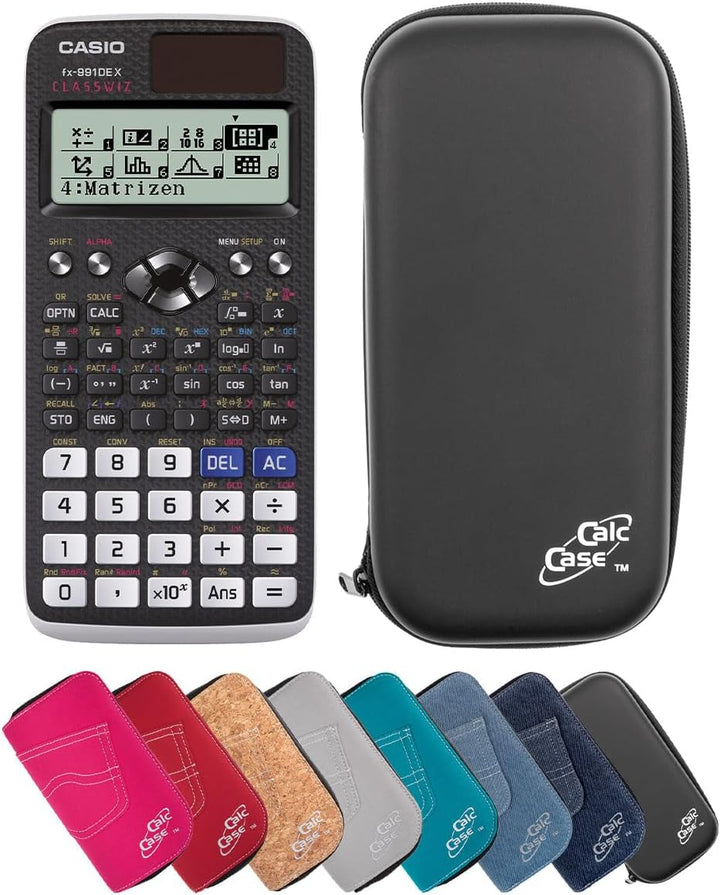 Casio FX 991DE X Schulrechner mit CalcCase Schutztasche - Wissenschaftlicher Taschenrechner, ideal f
