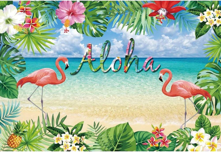 Renaiss 1.8x1.2m Aloha Party Hintergrund Sommer Hawaiian Strand Fotografie Hintergrund Tropische Blu