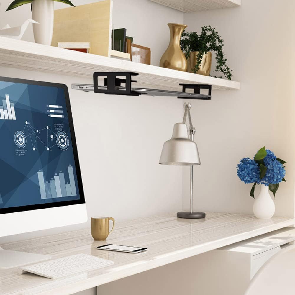 Aluminium Untertisch Halterung Regal Halter Ständer für Laptop, Mac mini, MacBook Air/Pro mit Klebst