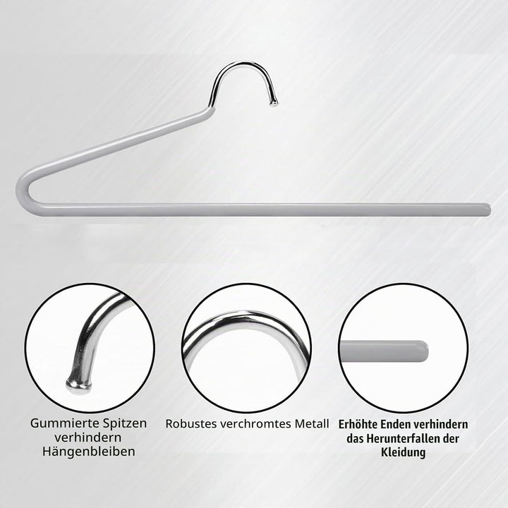 Hosenbügel Metall 20er Set, Platzsparend für Kleiderschrank 29cm Grau 29cm, Grau 29cm