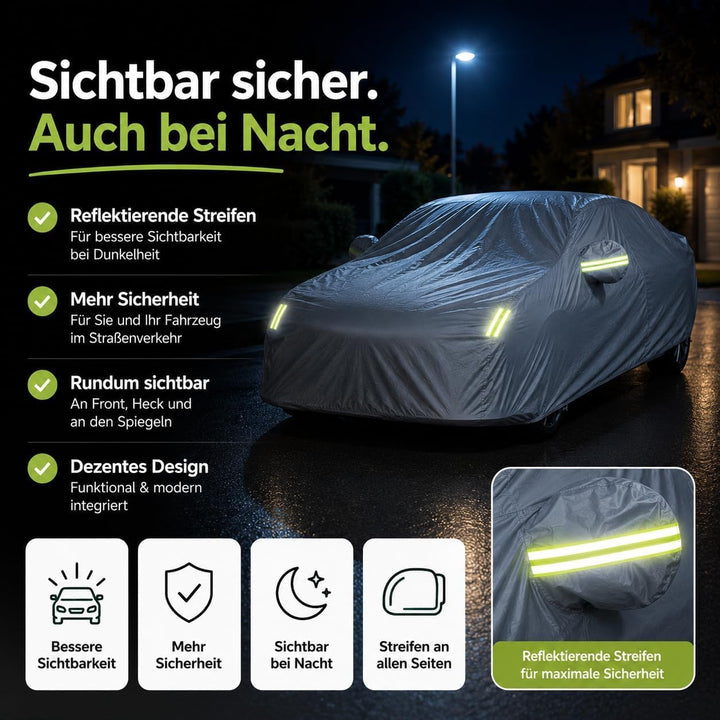 autogadget® 1x Autoschutzhülle Auto Abdeckung Autozubehör - Car Cover - Autoplane Silber Hülle Plane