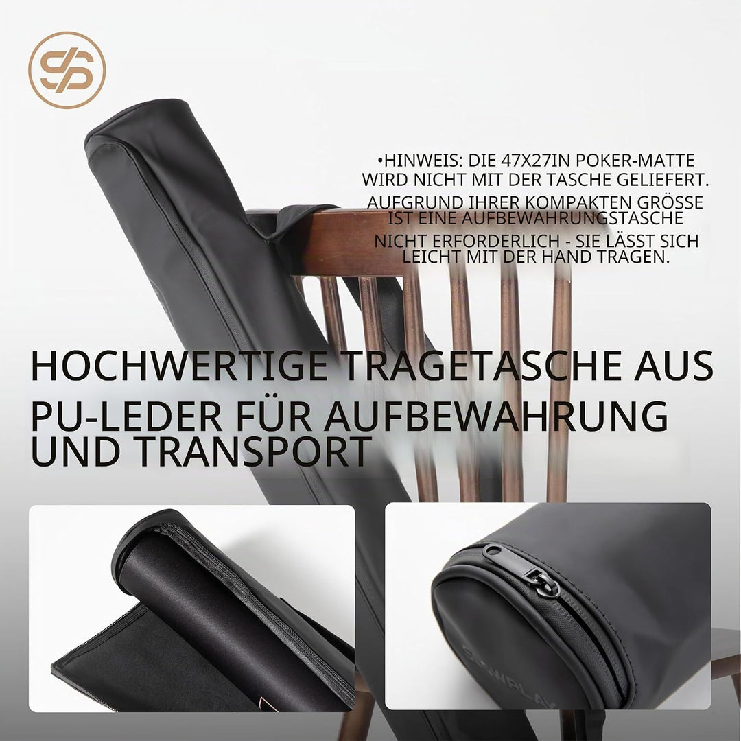 SLOWPLAY Nash Texas Holdem Pokermatte 180x90cm I Tragbarer Pokertisch | Pokertischauflage mit einem