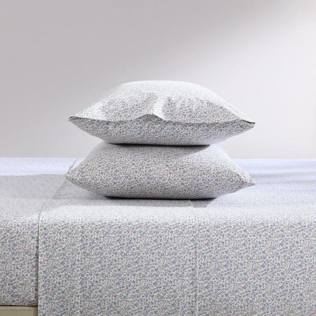 Laura Ashley - Queen-Size-Bettlaken, Baumwoll-Perkal-Bettwäsche-Set, knackige und Coole Heimdekorati