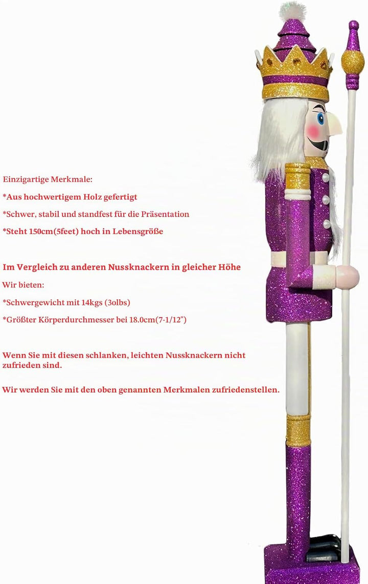 CDL 150cm Riesen Nussknacker Figur König Ornament/Puppe/Figuren/Events/Ladenfenster/Hochzeitsparty/Z