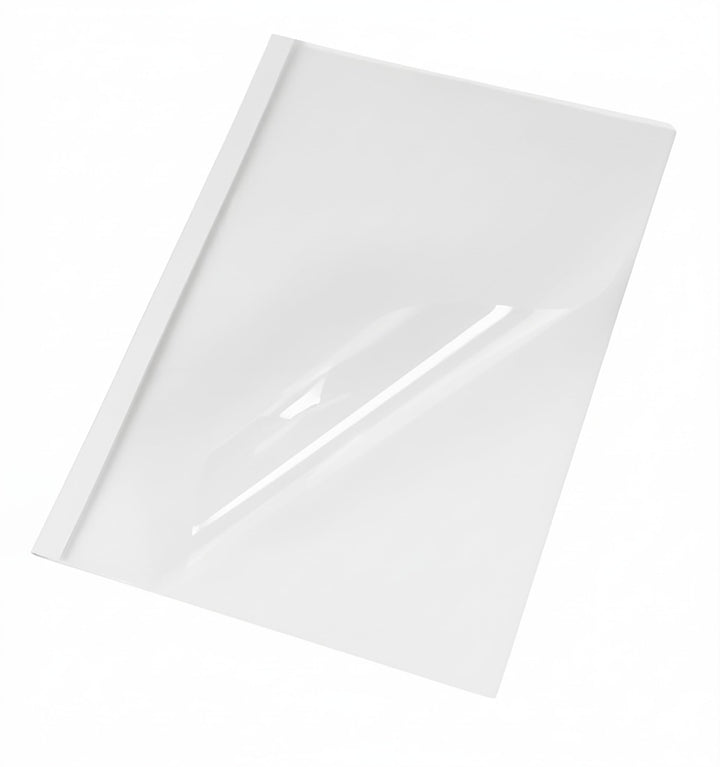 Pavo Thermo-bindemappen A4, Rückenbreite 4 mm, 100-er Pack, 31-40 Blatt, weiss/transparent